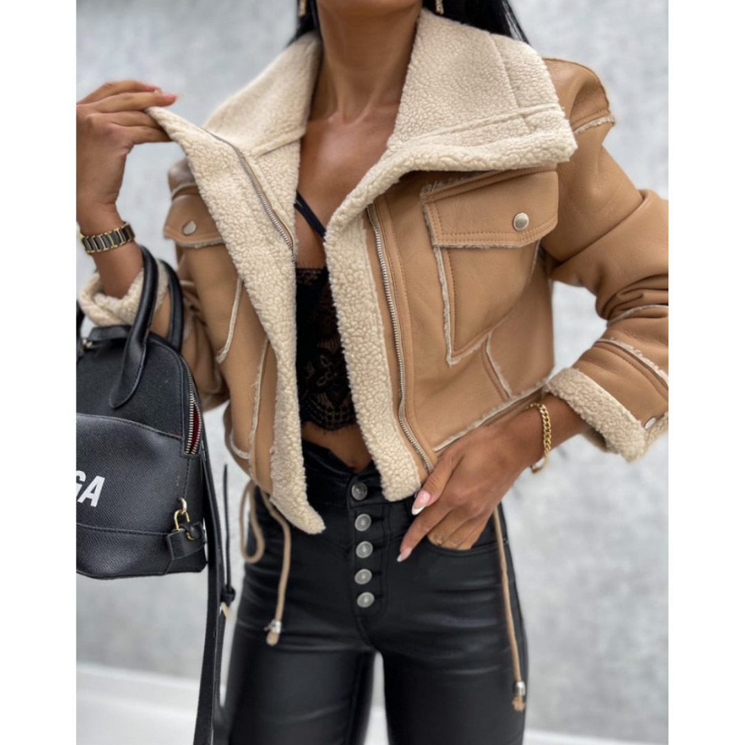 Blanche | Veste Aviateur Courte Femme Chic