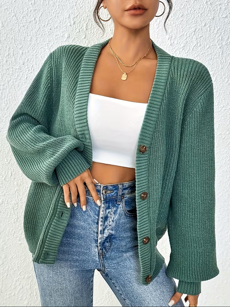 Clémence | Cardigan Oversize Boutonné Chaud Femme
