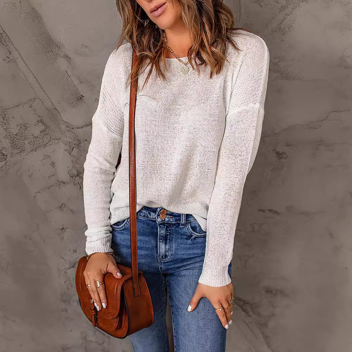 Lucette | Pull Col Rond Décontracté Confort