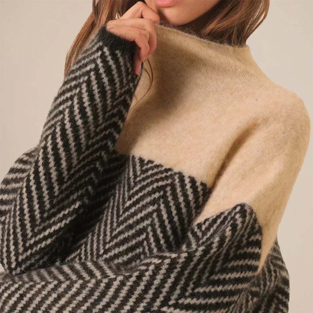 Huguette | Pull Col Automne Femme Chaud