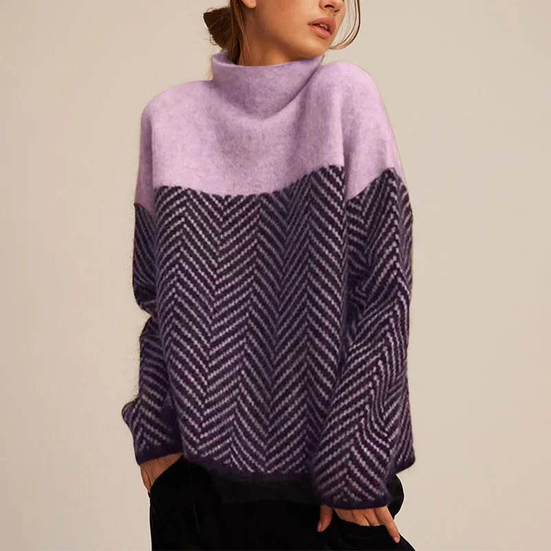 Huguette | Pull Col Automne Femme Chaud