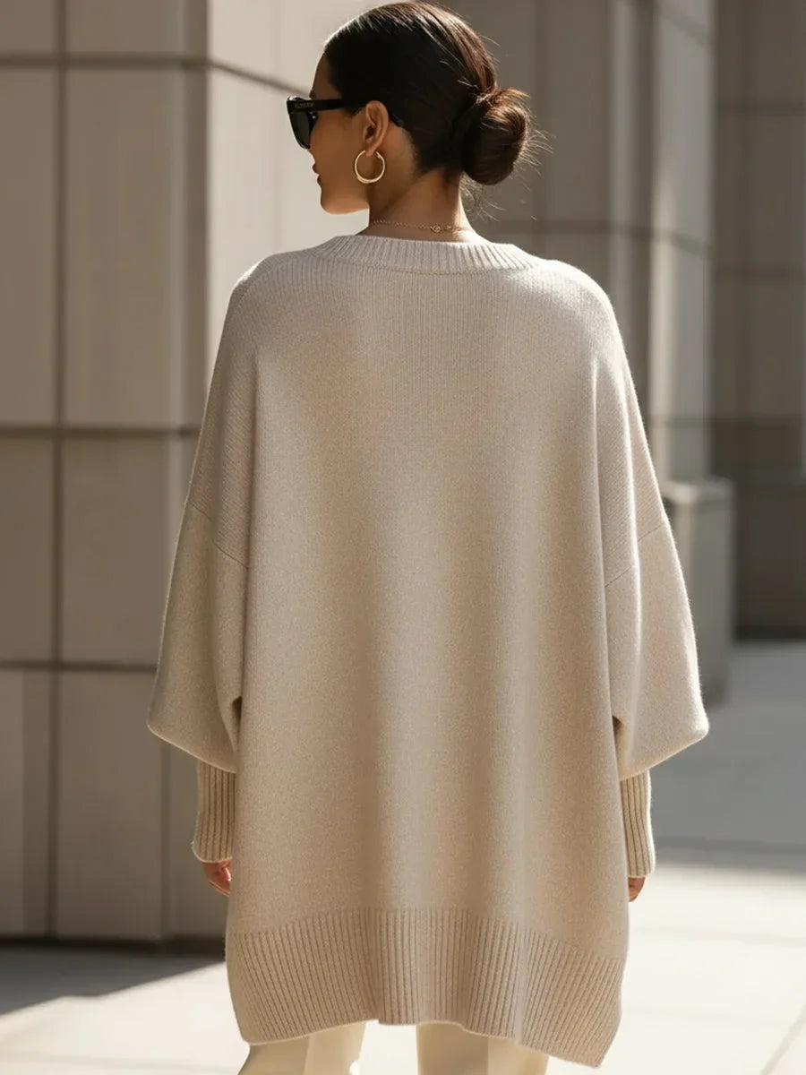 Dorine | Pull Oversize Asymétrique Élégant Femme