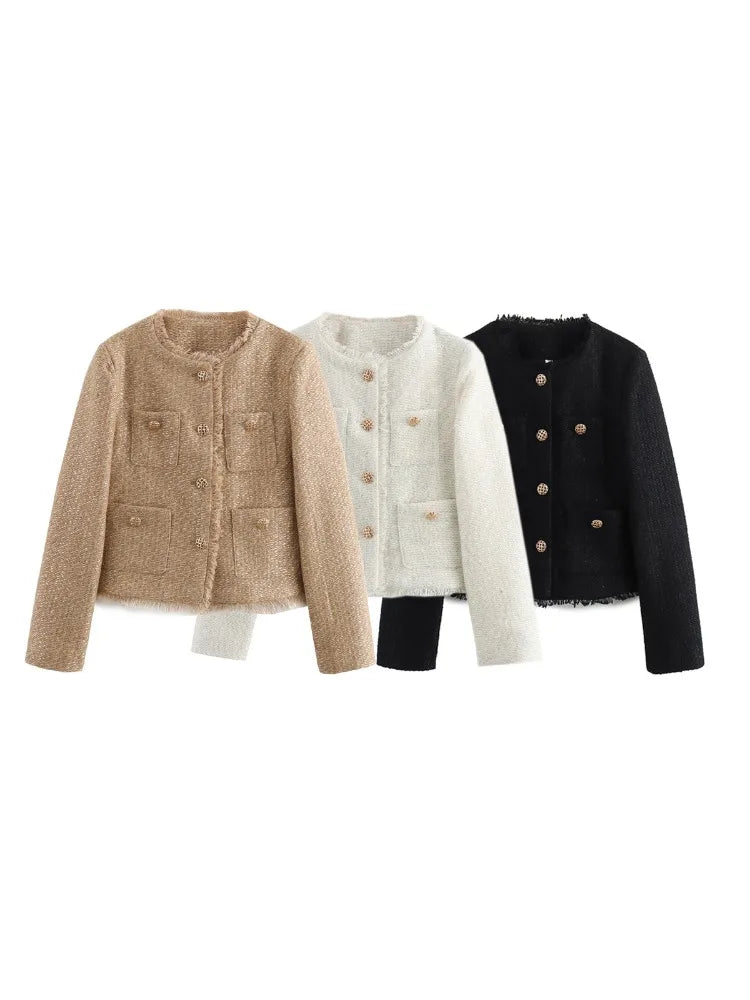 Constance | Manteau Tweed Chic Femme Moderne