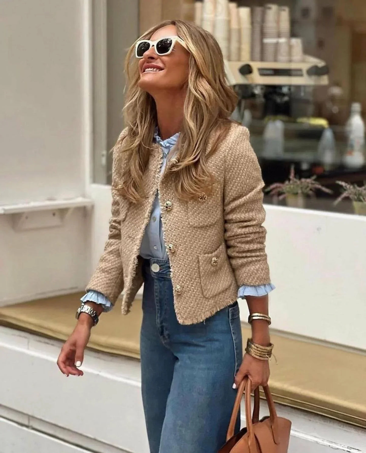 Constance | Manteau Tweed Chic Femme Moderne