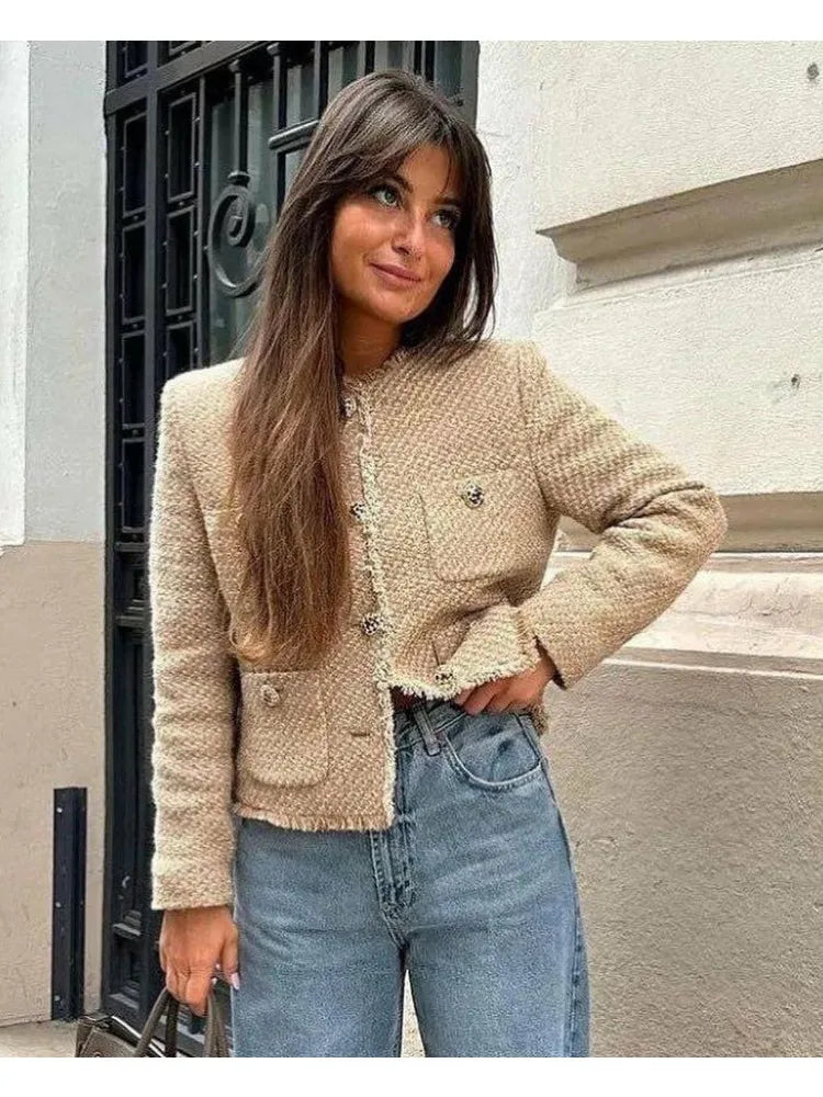 Constance | Manteau Tweed Chic Femme Moderne