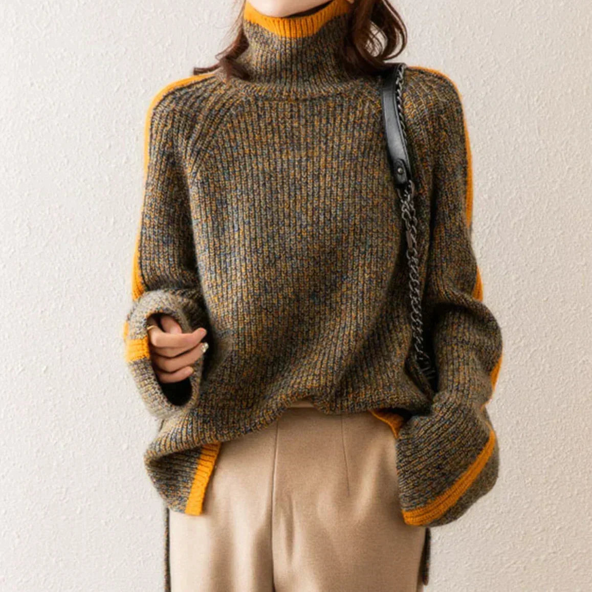 Fabienne | Pull Cachemire Col Roulé Élégance
