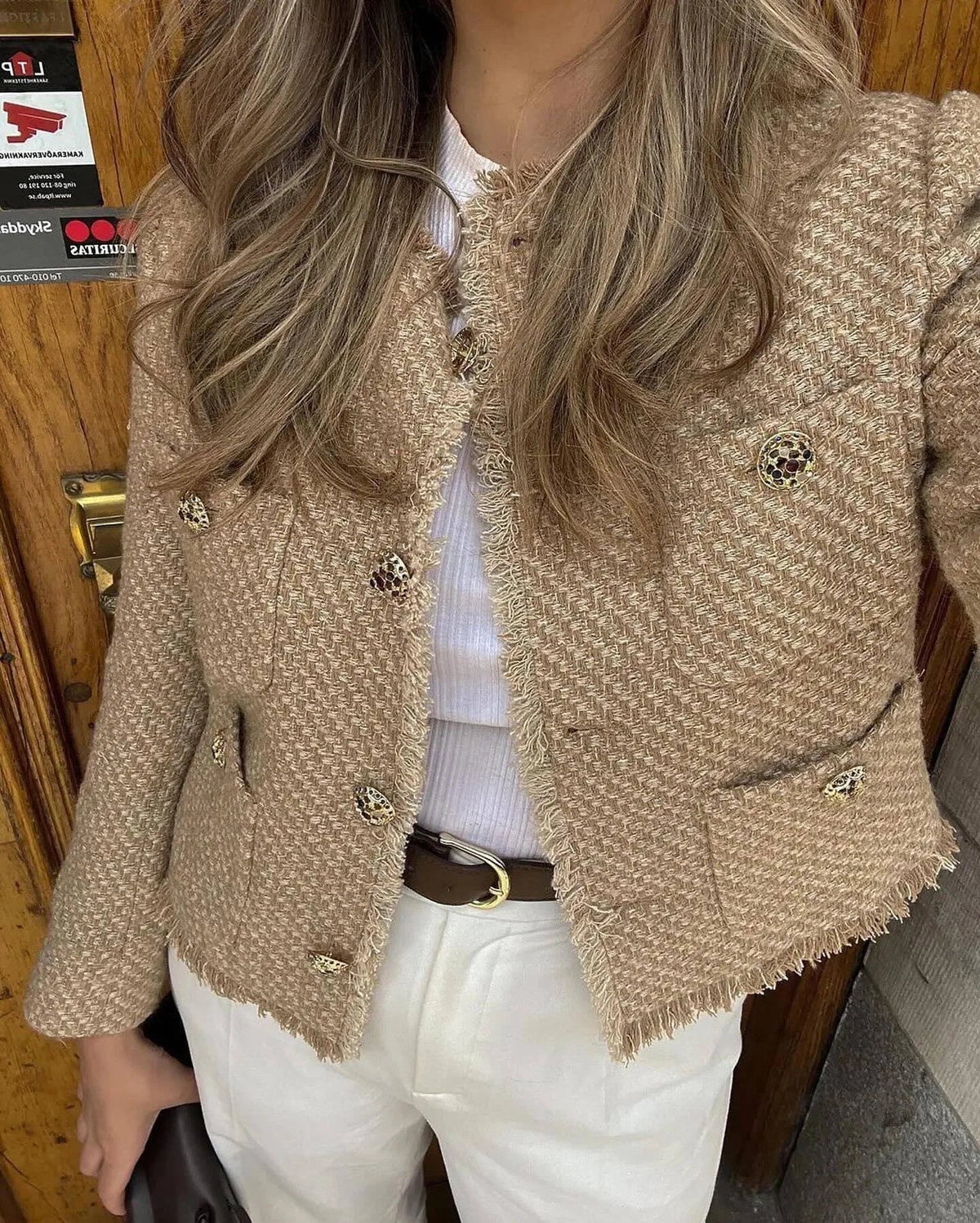 Constance | Manteau Tweed Chic Femme Moderne