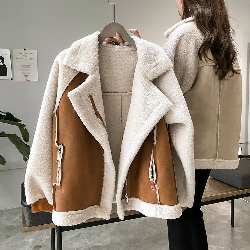 Pauline | Veste Aviateur Peau Lainée Chaude