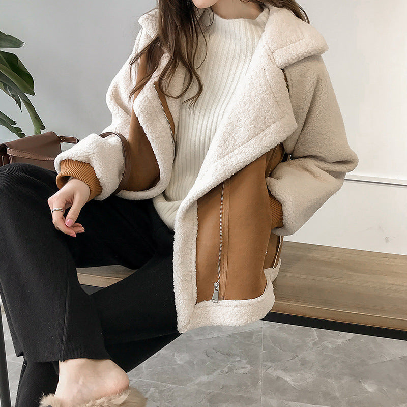 Pauline | Veste Aviateur Peau Lainée Chaude