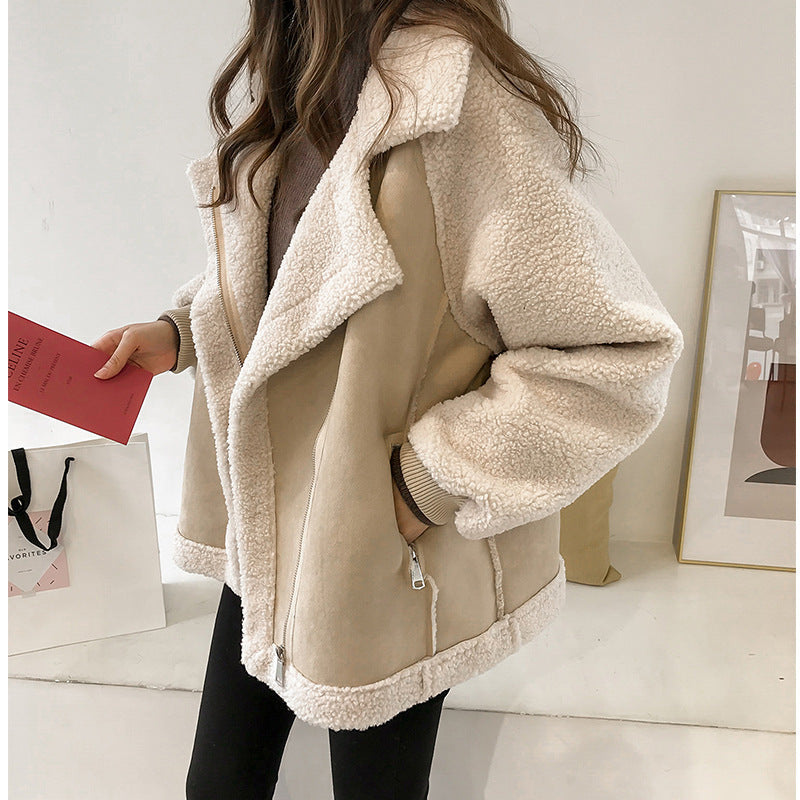 Pauline | Veste Aviateur Peau Lainée Chaude